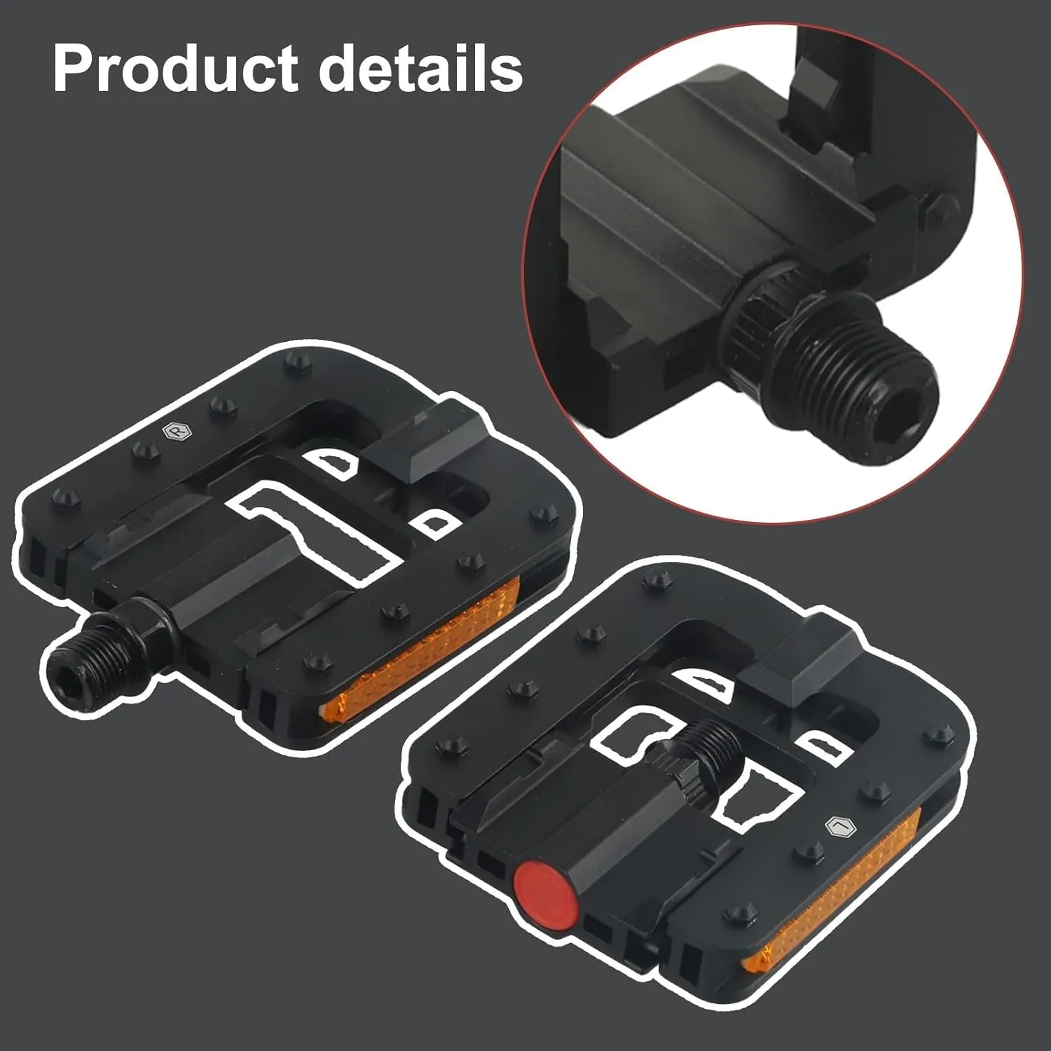 1 Pair Bike Pedals, Folding Pedals, Bike Aluminum Alloy Pedals with Reflective Plate Non-Slip Waterproof Wide Flat Cycling Foldable Pedals for Ebike, Urban Commute, MTB Bikes