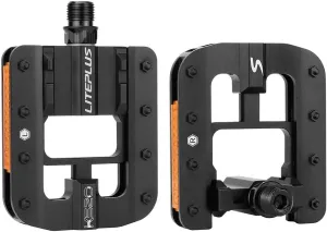 1 Pair Bike Pedals, Folding Pedals, Bike Aluminum Alloy Pedals with Reflective Plate Non-Slip Waterproof Wide Flat Cycling Foldable Pedals for Ebike, Urban Commute, MTB Bikes
