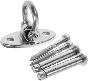 1 Set Heavy Duty Stainless Steel Hanging Chair Hanger with Rotating Plate for Swings Hammocks and Outdoor Furniture Sandbag Fixed Mount for Patio and Gym