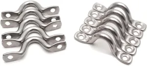 10 Pc Marine Stainless Steel 5mm Top Wire Eye Pad Straps Loop Boat Plate Oblong Ring