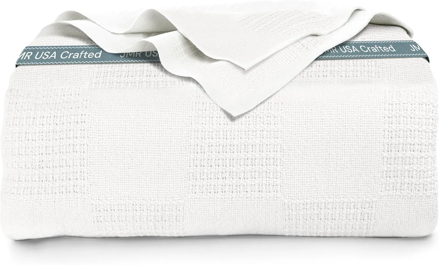100% Cotton Blanket Twin Size 66x90 - Lightweight Breathable Waffle Weave Thermal Throw for Bed, Sofa & Couch - Soft Cozy, Durable Summer Bedding, All Season Comfort for Home, Travel & Camping, White