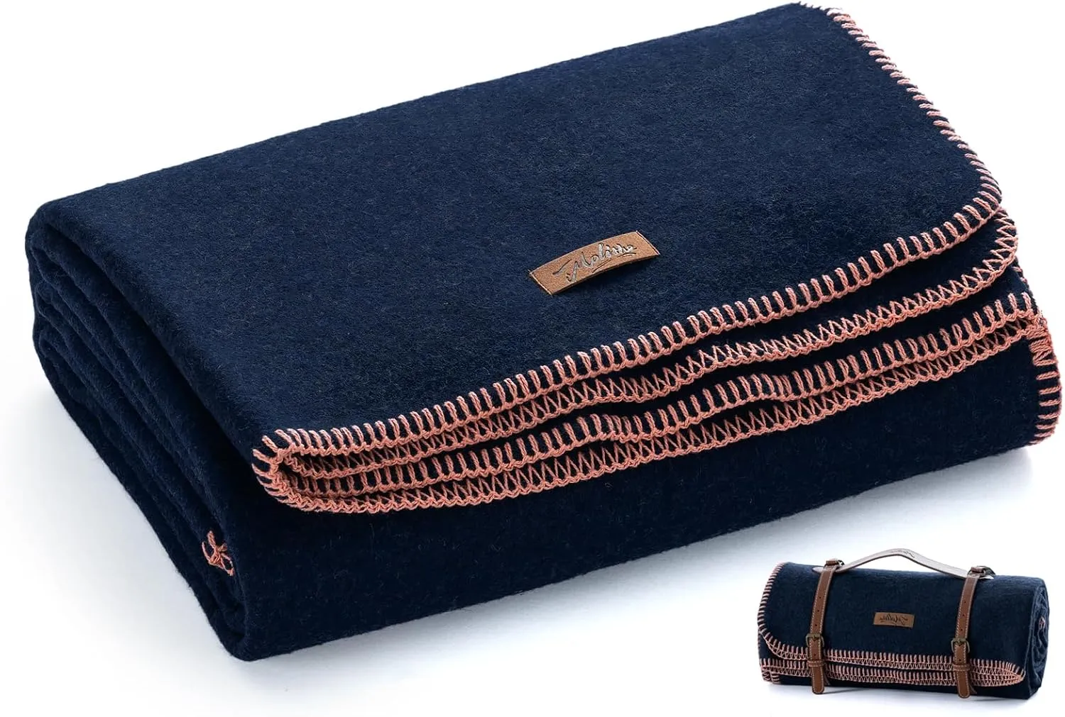 100% Wool Blanket, 62" x 86", Warm, Thick, Washable, Military Wool Blanket, Great for Camping, Outdoors, Sporting Events, Survival Kits