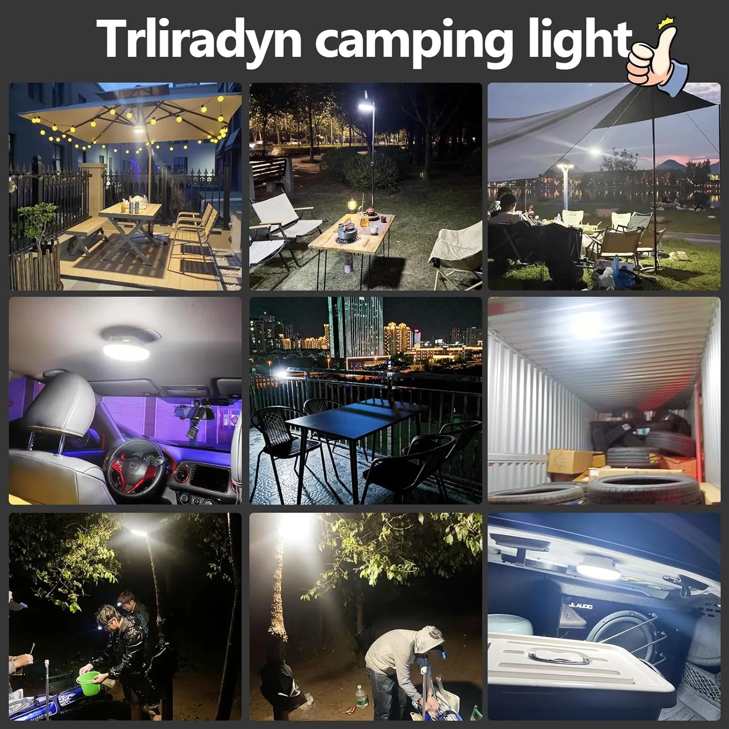 10000mAh Rechargeable Hanging Tent Light with Magnet, Portable 30W 4000LM LED 3 Color Lighting Modes Camping Lantern, Power Bank, IPX5 Waterproof LED Flashlight for Emergency & Gift