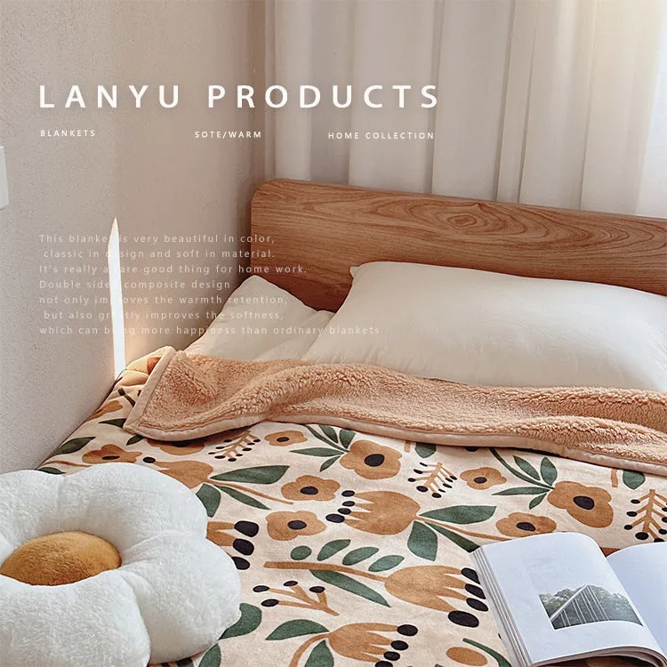 150x200cm Blanket Winter Thickened Single Blanket Coral Fleece Sofa Cover