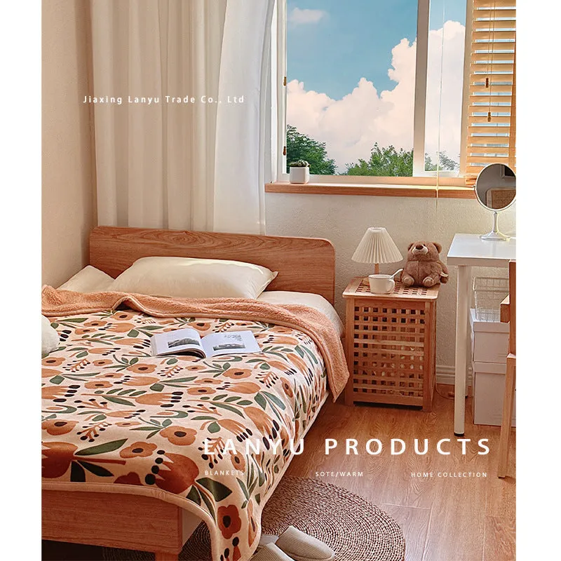 150x200cm Blanket Winter Thickened Single Blanket Coral Fleece Sofa Cover