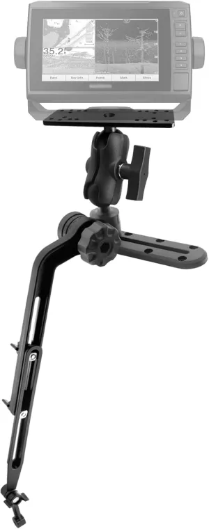 1.5" Ball Kayak Fish Finder Mount with Transducer Mounting Arm, Marine Electronic Mount Plate with Low Profile Track, Compatible with RAM Mounts, Scotty, Lowrance, Garmin