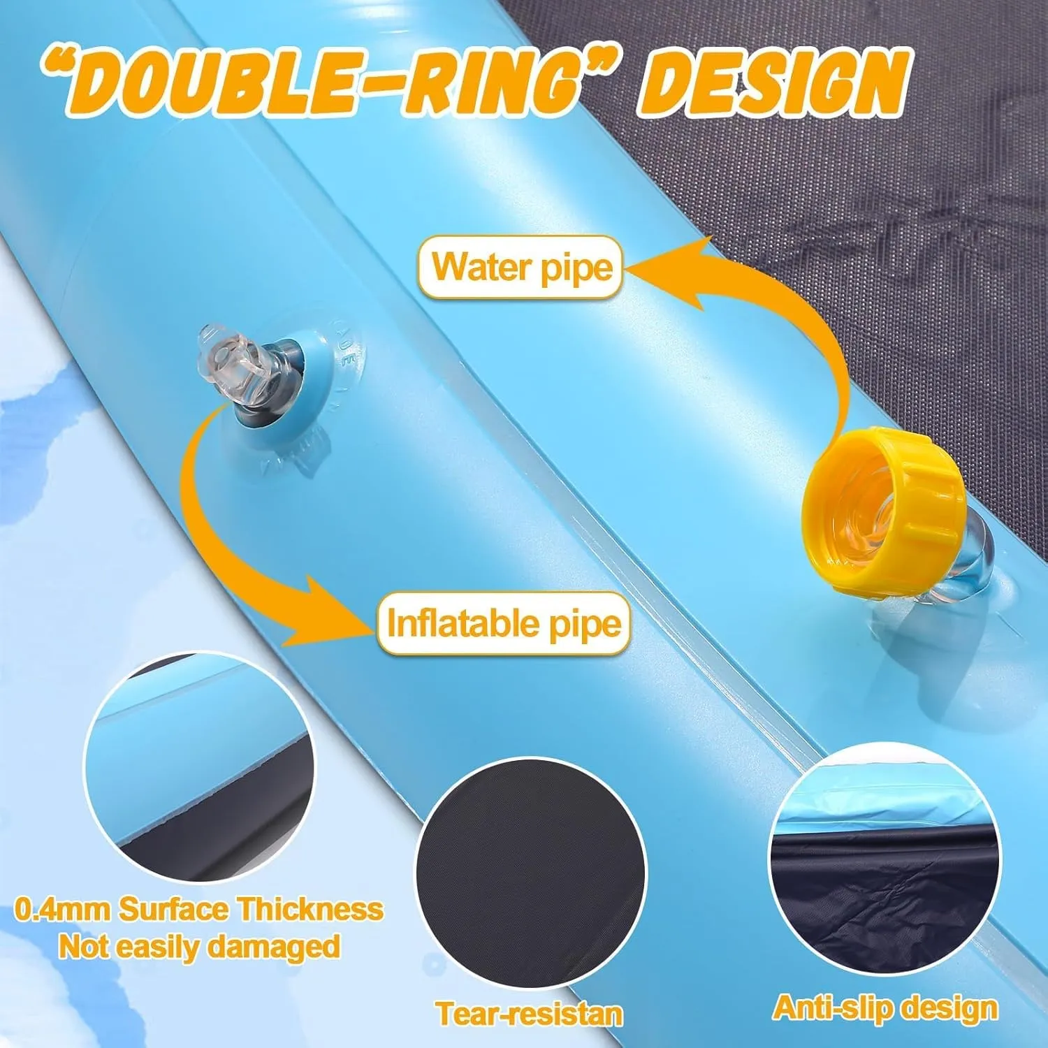 16 ft Giant Inflatable Splash Pad Extra Large 192" 2025 Update Non Slip Pad for Adults Large Dogs Pets Giant Thicken Sprinkler Pool Summer Outdoor Fun Backyard Fountain Play Mat (Classic Style)