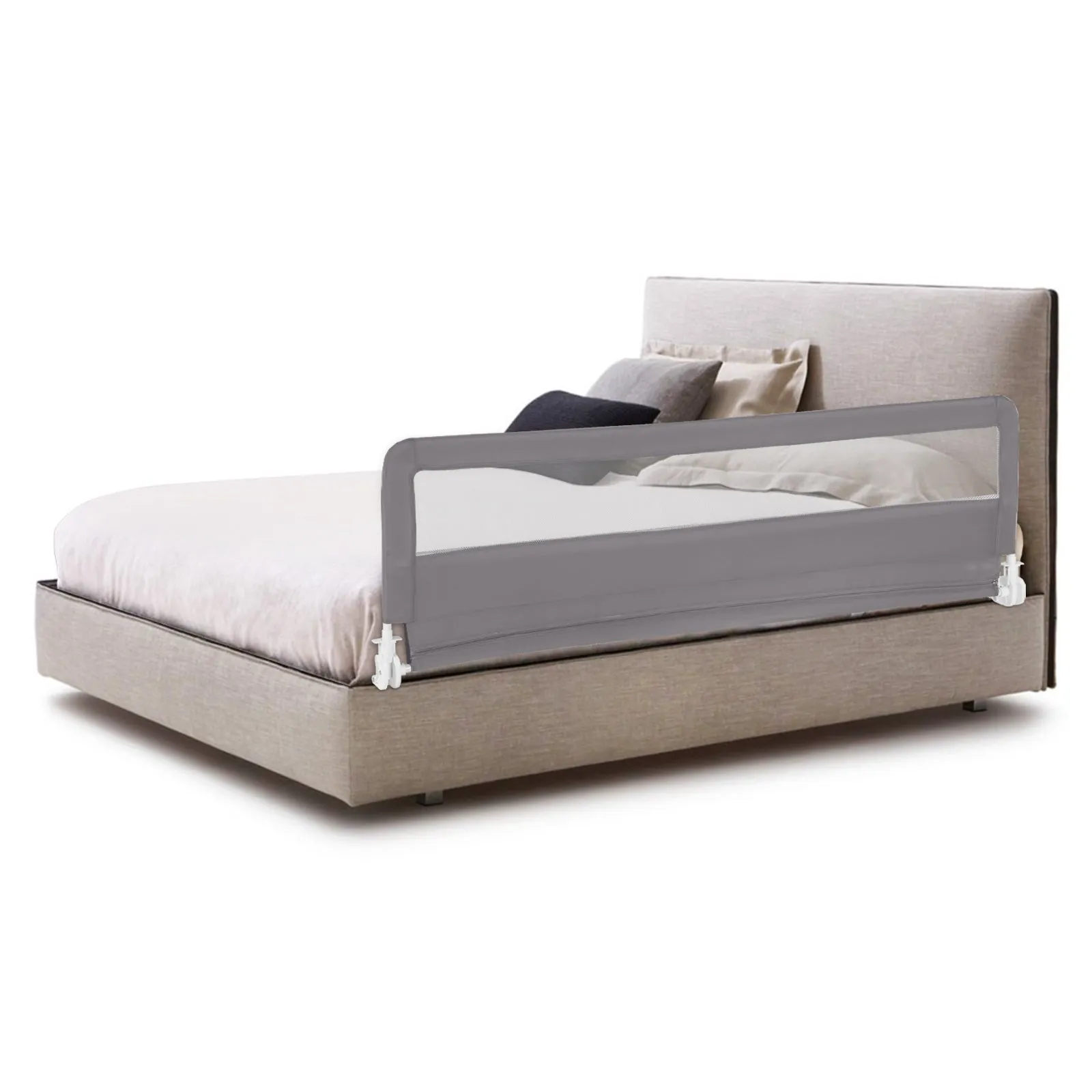 180CM Foldable Baby Bed Rail Guard with Removable Cover and Safety Strap