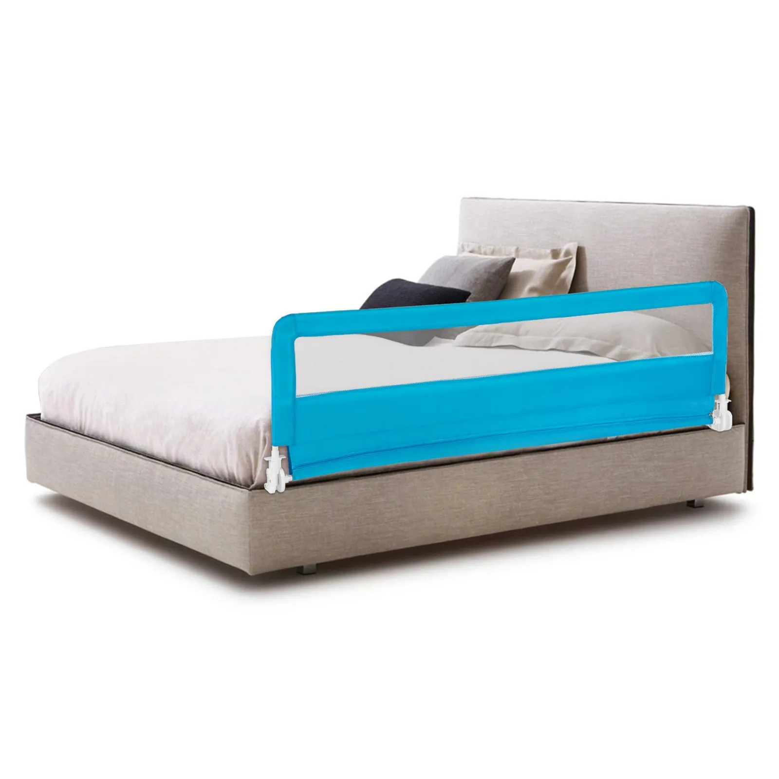 180CM Foldable Baby Bed Rail Guard with Removable Cover and Safety Strap