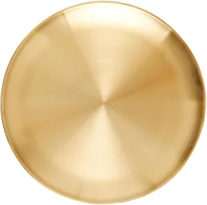 1pc Stainless Steel Food Serving Plate Round Barbecue Tray Golden Finish Lightweight Stackable for Bbq Picnics Parties Camping Outdoor Use Versatile Vegetable Dessert Dish