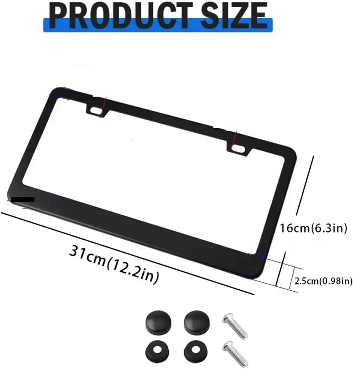 1pcs Stainless Universal US Model License Plate Frame Steel Front and Rear Car License Plate Frame Label(1 Silver)