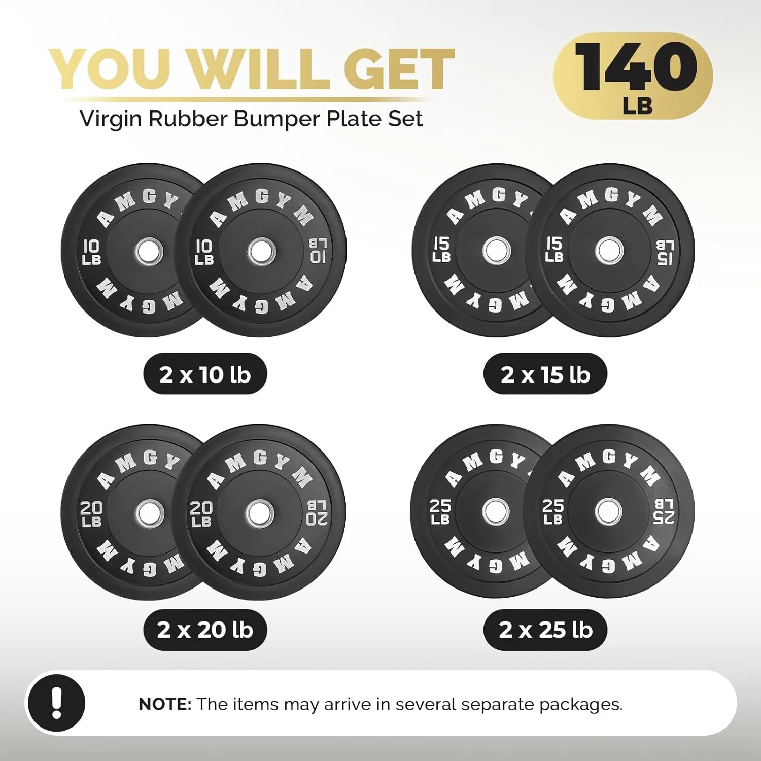 2 Inch Bumper Plates，10-500lbs，Barbell Rubber Olympic Weight Plates Set for Home Gym, Strength Training & Weight Lifting,Multiple Options/Colors