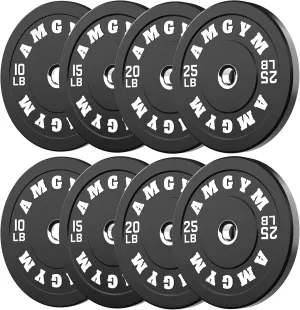 2 Inch Bumper Plates，10-500lbs，Barbell Rubber Olympic Weight Plates Set for Home Gym, Strength Training & Weight Lifting,Multiple Options/Colors