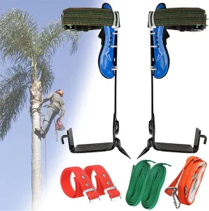 2 Pack Tree Climbing Gears, Adjustable Tree Climbing Spikes with Harness Belt and Non-Slip Pedal, 304 Stainless Steel Tree Climbing Tool for Picking Fruit, Outdoor Sports.