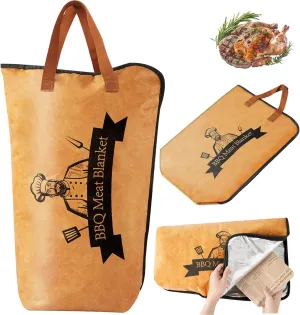 21" BBQ Blanket for Resting Meat, Large Capacity Meat Resting Bag, Insulated Reusable BBQ Resting Blanket for Smoker Beef/Pork/Shoulders/Turkeys in Camping/Grilling/Outing