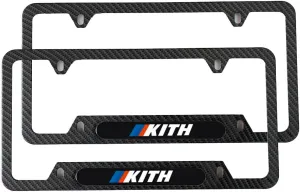 2PCS Carbon Fiber M Kith License Plate Frame Sport, Stainless Steel