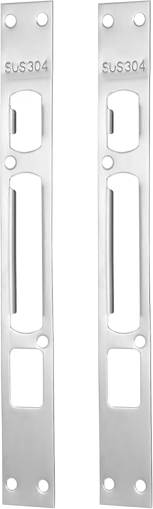 2pcs Door Frame Buckle Larson Storm Door Handle Replacement Door Plates Adjustable Door Strike Plate Garage Door Reinforcement Bracket Stainless Steel Plate Door Front Door