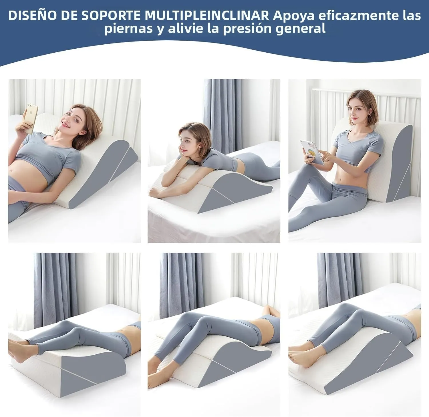 2PCS Leg Elevation Wedge Pillows for Sleeping, Leg Wedge Pillow After Knee Replacement Post Surgery, Leg Wedges for Elevation for Swelling, Circulation, Adjustable 3-in-1 Height Foam Pillow Wedge
