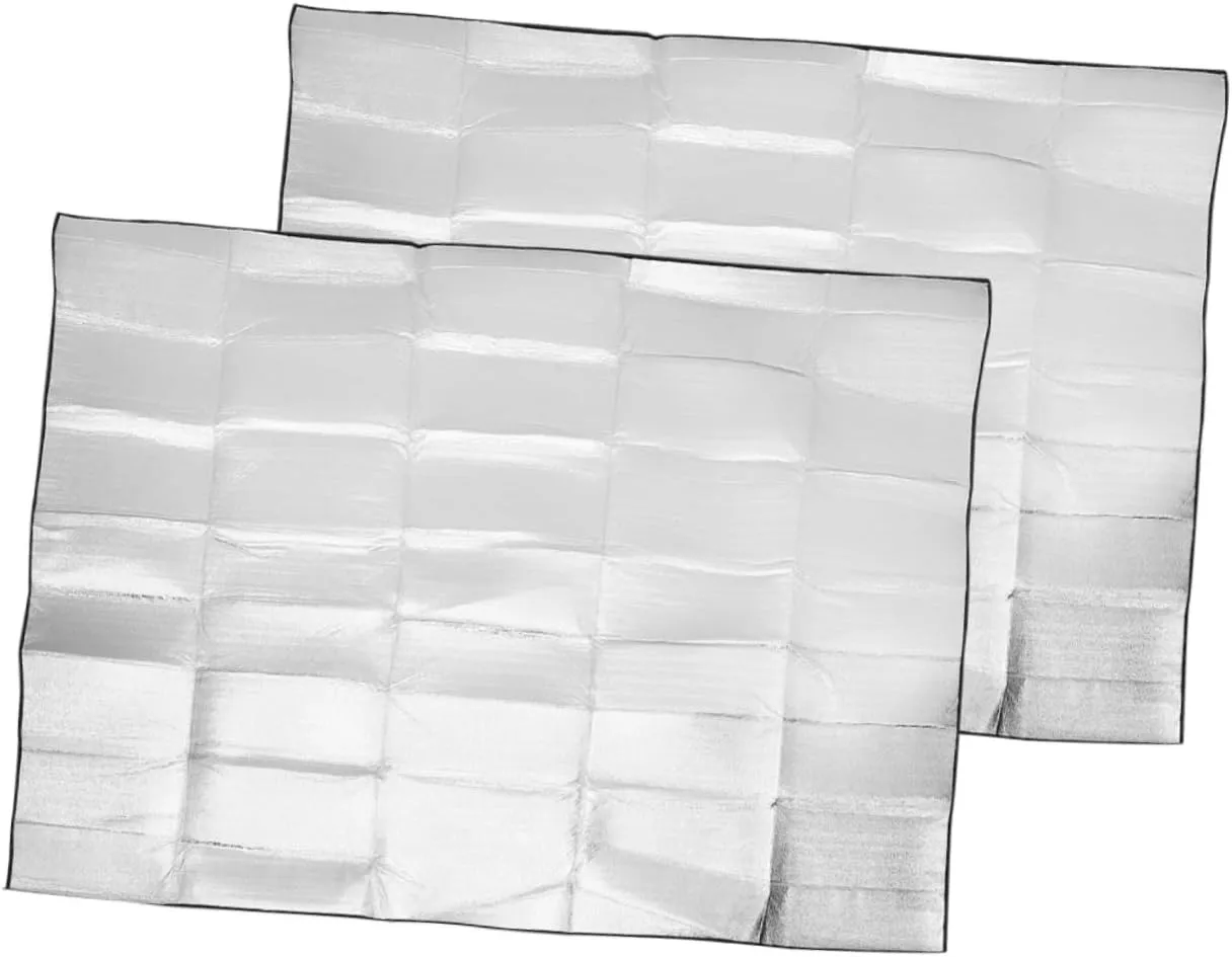 2Pcs Outdoor Camping Mat Lightweight Picnic Cushion Double Sided Foil Ground Mat for Beach Hiking and Outdoor Activities