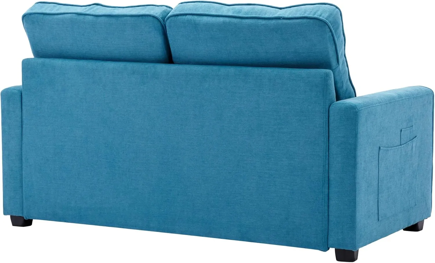 3 Fold Tufted Upholstered Futon Sofa Bed Convertible Floor Sofabed W/Side Pockets, Foldable Loveseat with Pull Out Sleeper Couch Bed for Apartment Office Home Living Room