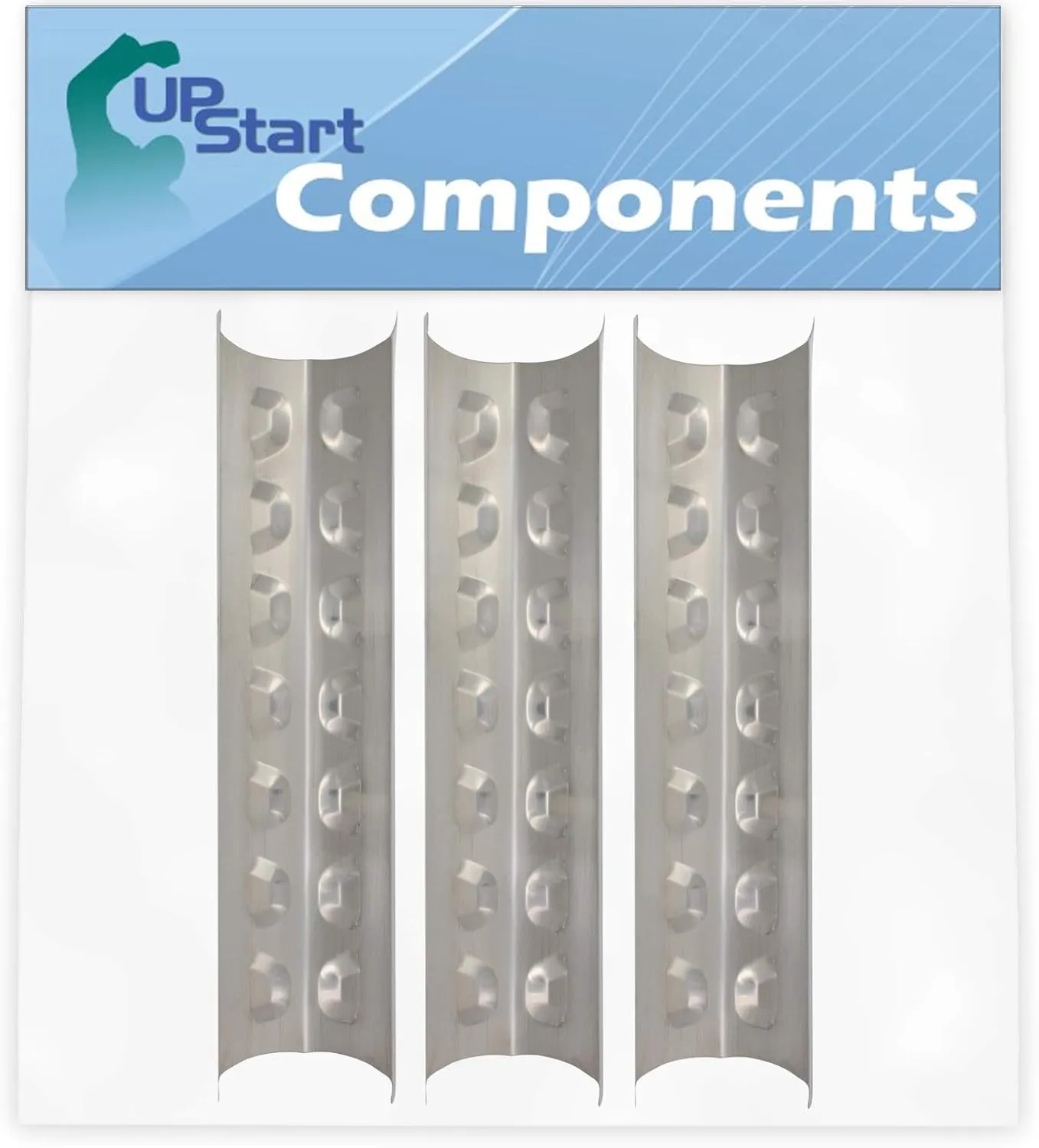 3-Pack BBQ Grill Heat Shield Plate Tent Replacement Parts for Charmglow 810-8410-S - Compatible Barbeque Stainless Steel Flame Tamer, Guard, Deflector, Flavorizer Bar, Vaporizer Bar, Burner Cover