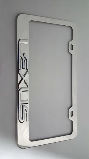 3D Sport Emblem Stainless Steel License Plate Frames Cover Holder with Screws Caps Chrome