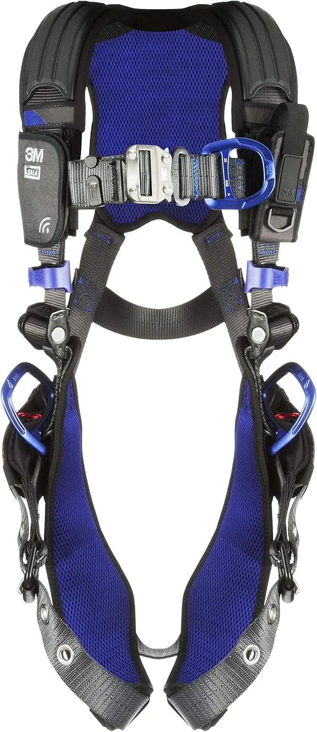 3M 1113421 DBI-SALA ExoFit X300 Comfort Vest Climbing/Positioning Safety Harness, General Industry Fall Protection, Back, Front, and Hip D-Rings, Tongue Leg Buckle, Quick Connect Chest, Medium
