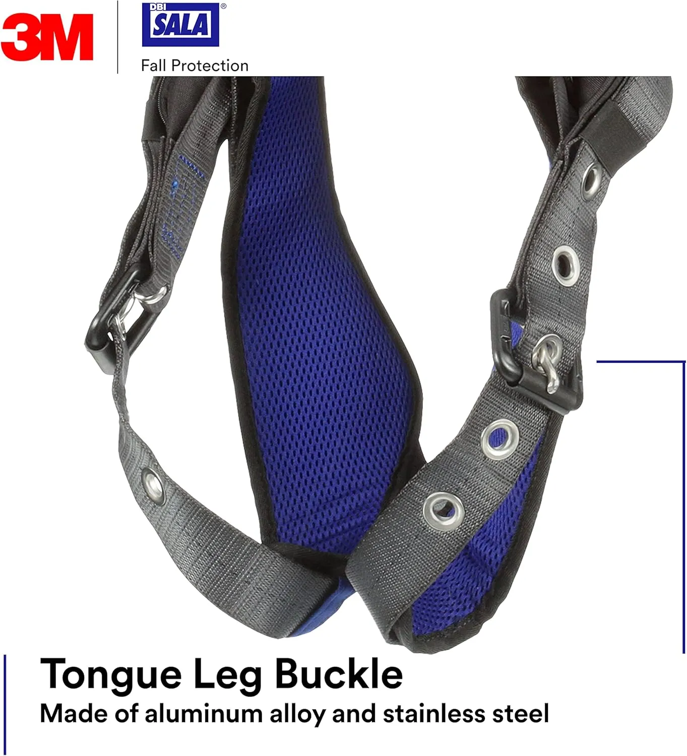 3M 1140133 DBI-SALA ExoFit X300 Comfort Vest Climbing Harness Fall Protection, OSHA, ANSI, General Industry, Aluminum Back and Front D-Ring, Leg Tongue Buckle, Small