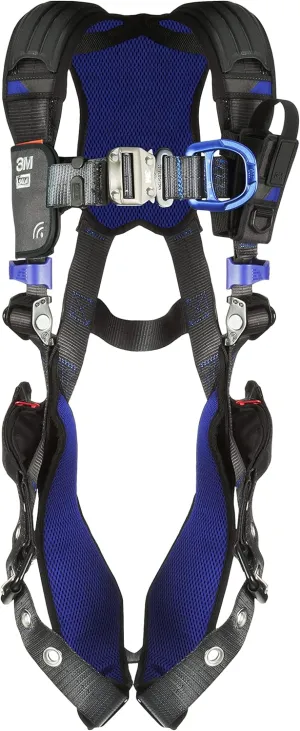 3M 1140133 DBI-SALA ExoFit X300 Comfort Vest Climbing Harness Fall Protection, OSHA, ANSI, General Industry, Aluminum Back and Front D-Ring, Leg Tongue Buckle, Small