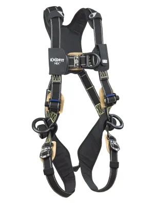 3M DBI-SALA ExoFit NEX 1113332 Full Body Arc Flash Climbing Harness, 4 PVC Coated Alum. D-Rings, Nomex/Kevlar Web, Comfort Padding, Locking QC Leg Straps, Large, Black