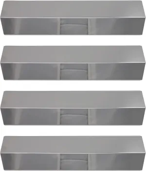 4-Pack BBQ Grill Heat Shield Plate Tent Replacement Parts for Charmglow 810-8410-S - Compatible Barbeque Stainless Steel Flame Tamer, Guard, Deflector, Flavorizer Bar, Vaporizer Bar, Burner Cover 15"