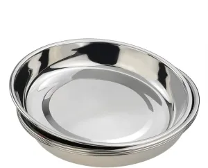 4-Pack Stainless Steel Dinner Plates Dish, Round Plate