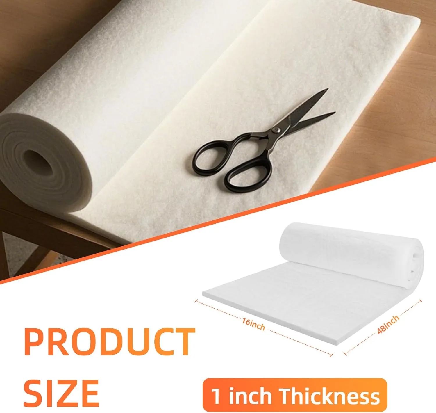 48"x16"x1" (Thick) Ceramic Fiber Blanket Fireproof Insulation Baffle, 2400°F Limit Temperature, High-Temperature Resistance, Used in Wood Stove Baffles, Chimneys, Various Stoves, Forge