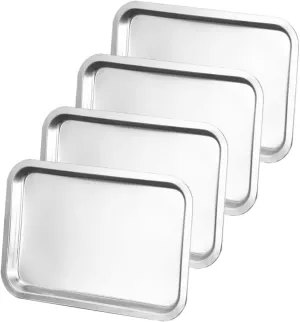 4pcs Stainless Steel Plates Dinner Dishes for Self Feeding for Picnics and Outdoor Camping Dishwasher