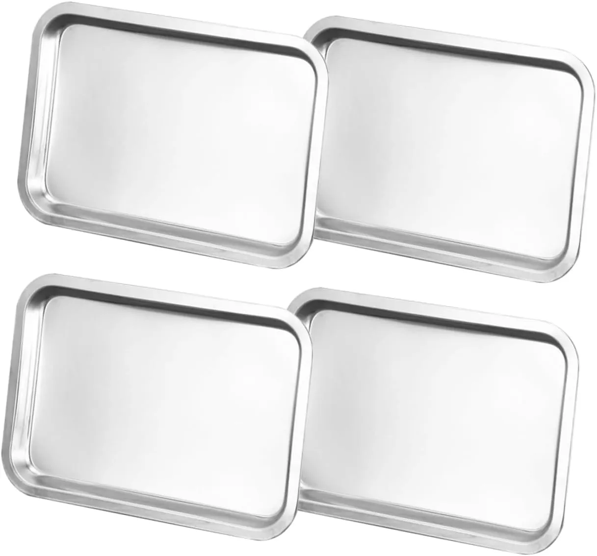 4Pcs Stainless Steel Plates for Metal Dinner Dishes for Self Feeding Camping and Picnics Unbreakable Easy to Carry