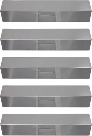 5-Pack BBQ Grill Heat Shield Plate Tent Replacement Parts for Charmglow 810-8410-S - Compatible Barbeque Stainless Steel Flame Tamer, Guard, Deflector, Flavorizer Bar, Vaporizer Bar, Burner Cover 15"