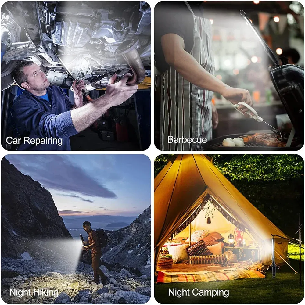 5-Pack COB LED Magnetic Work Light, USB Rechargeable Flashlight Torch, Portable Lantern for Camping & Car Repair
