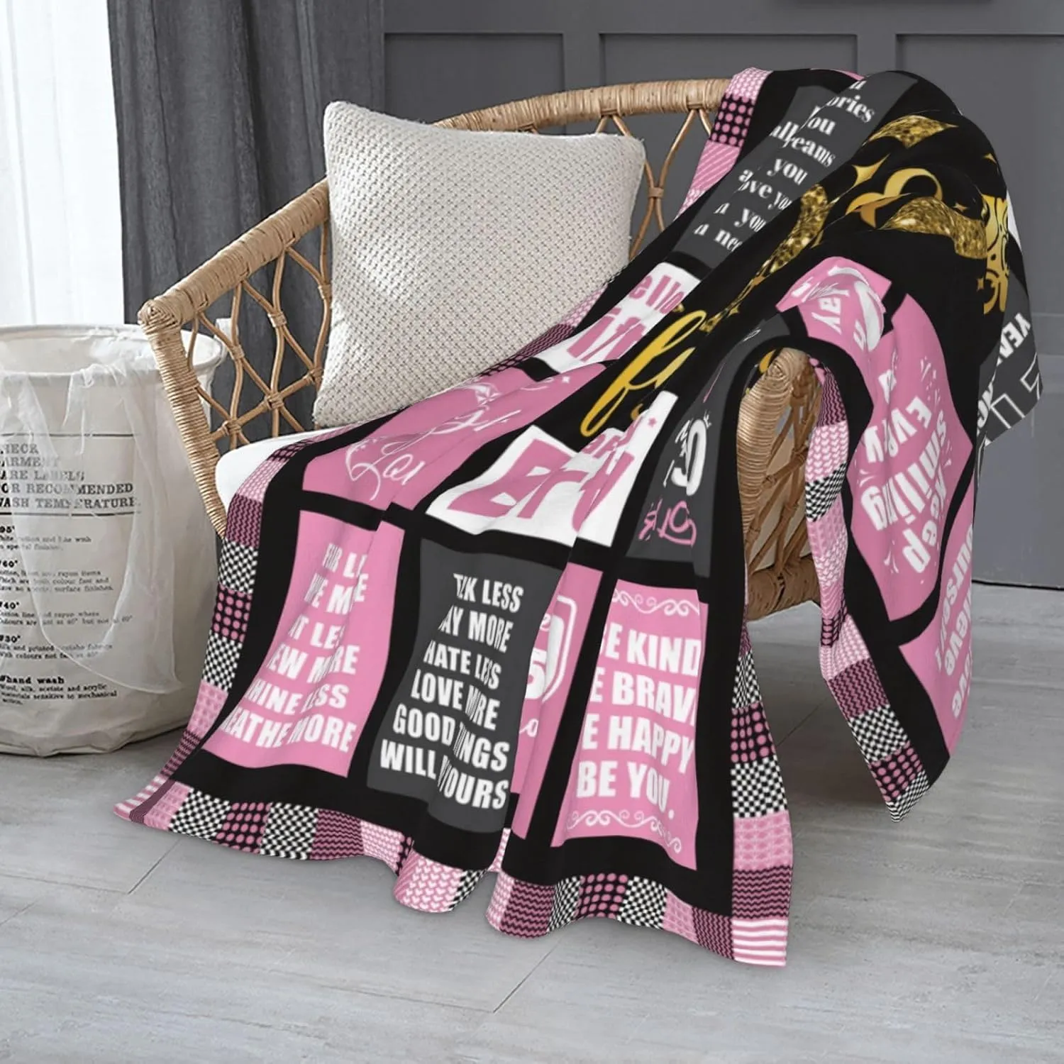 50th Birthday Gifts for Her Women, 1975 50 Year Old Flannel Throw Blanket 60x50 Inches, Mothers Day Christmas Blankets Gifts for Mama Mom Grandma Nana