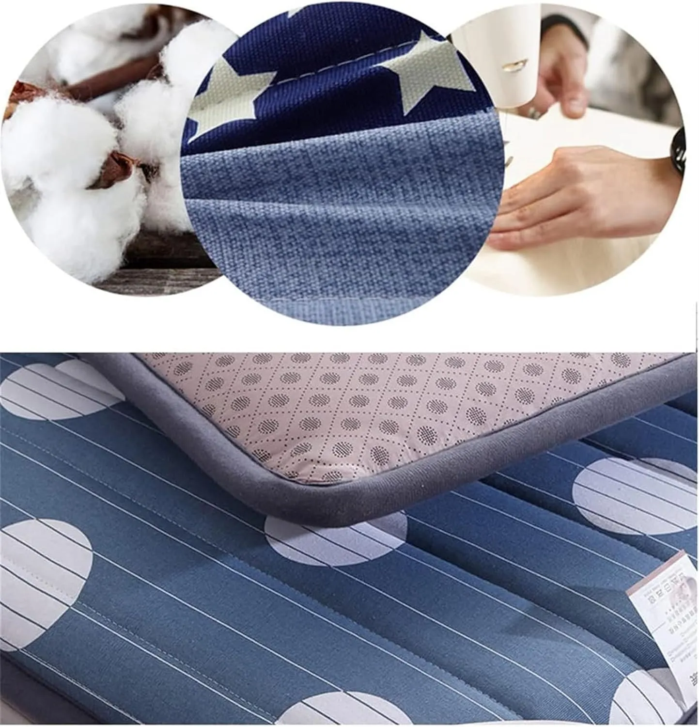 5Cm Thicken Cotton Tatami Mattress, Student Dormitory Mattress| Foldable Mattress Breathable Soft No-Slip Mattress/Portable Futon Mat Sleeping Floor Mat(B,Twin 90x200cm)