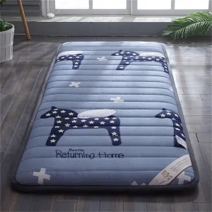 5Cm Thicken Cotton Tatami Mattress, Student Dormitory Mattress| Foldable Mattress Breathable Soft No-Slip Mattress/Portable Futon Mat Sleeping Floor Mat(B,Twin 90x200cm)