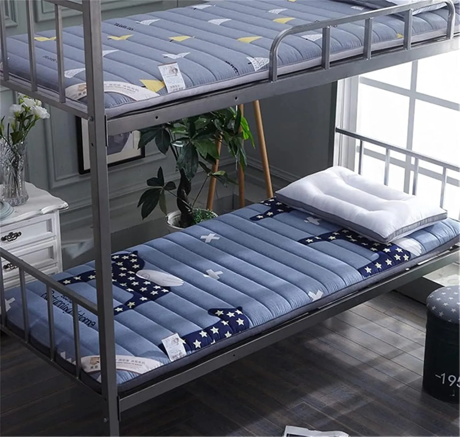 5Cm Thicken Cotton Tatami Mattress, Student Dormitory Mattress| Foldable Mattress Breathable Soft No-Slip Mattress/Portable Futon Mat Sleeping Floor Mat(B,Twin 90x200cm)
