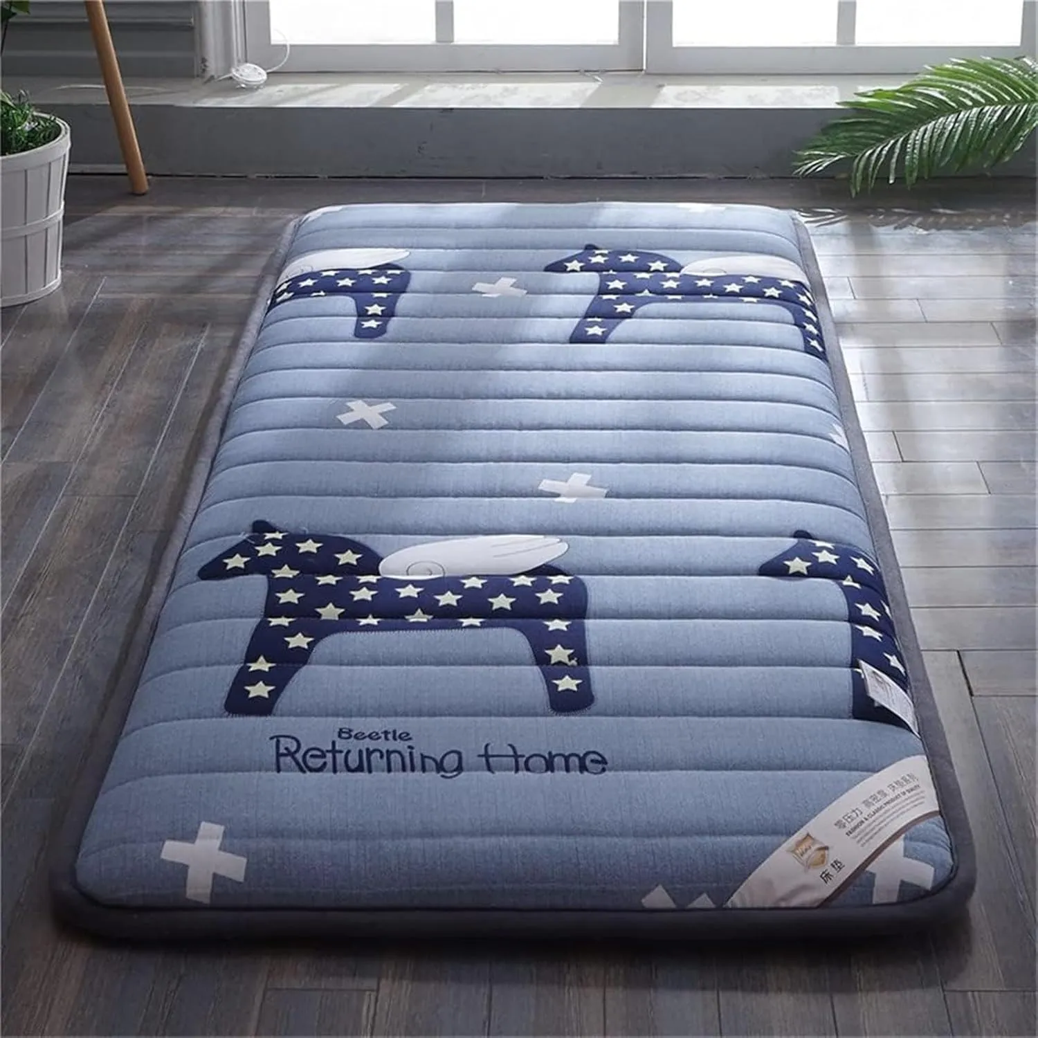 5Cm Thicken Cotton Tatami Mattress, Student Dormitory Mattress| Foldable Mattress Breathable Soft No-Slip Mattress/Portable Futon Mat Sleeping Floor Mat(B,Twin 90x200cm)