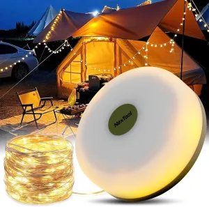 65.6ft Camping Lights String, Outdoor String Light with 5 Lighting Modes, Quick 30s Recovery, Durable and Waterproof, USB Charging - Portable Camping Lights Yard/Hiking