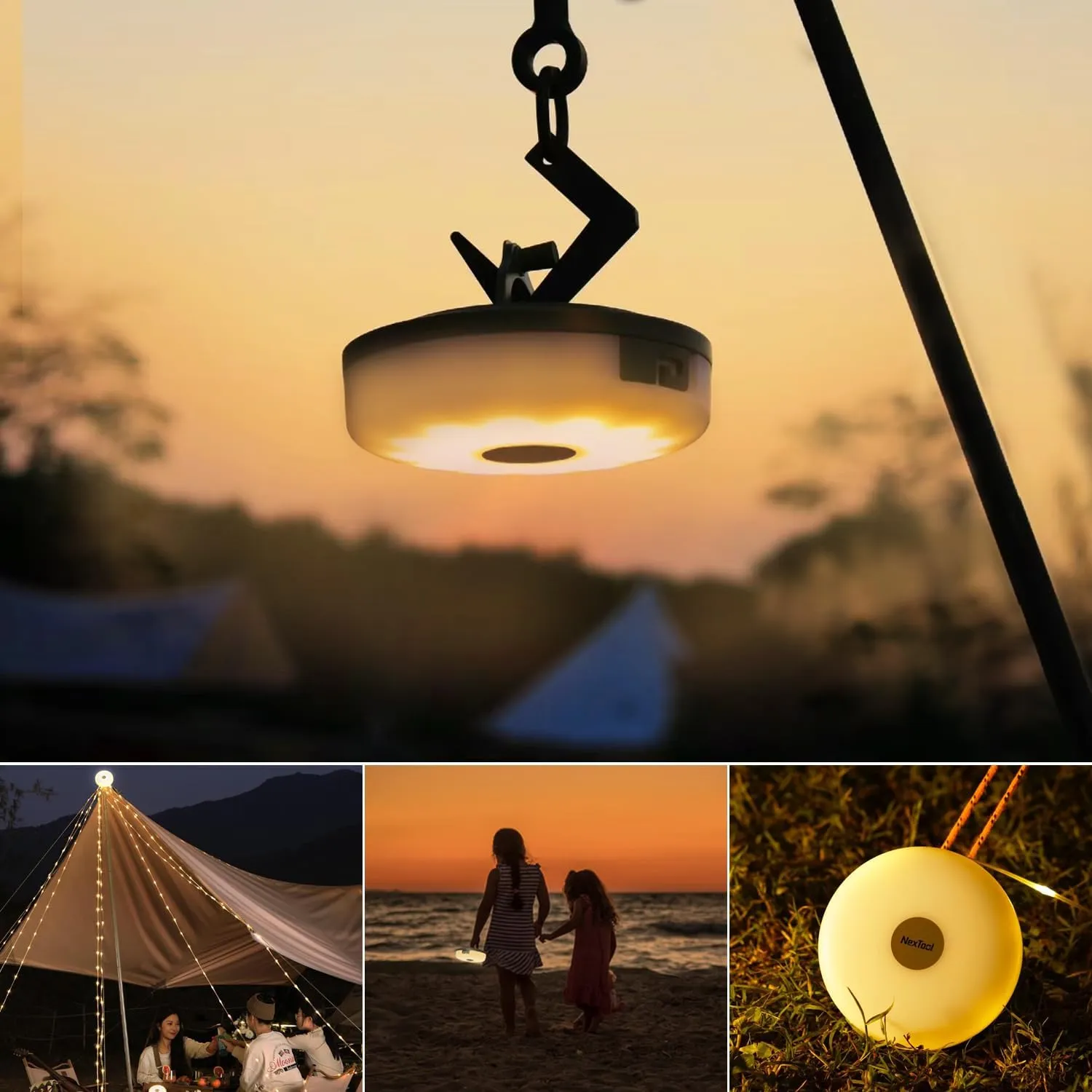 65.6ft Camping Lights String, Outdoor String Light with 5 Lighting Modes, Quick 30s Recovery, Durable and Waterproof, USB Charging - Portable Camping Lights Yard/Hiking