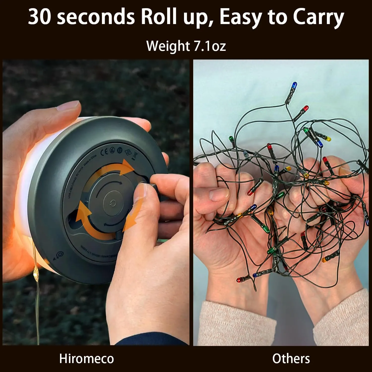 65.6ft Camping Lights String, Outdoor String Light with 5 Lighting Modes, Quick 30s Recovery, Durable and Waterproof, USB Charging - Portable Camping Lights Yard/Hiking