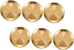 6Pcs Stainless Steel Serving Plates Retro Dinner Dish for Steak Sushi Snacks for Camping and Picnics and Resistant Design