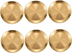 6Pcs Vintage Stainless Steel Plates Dishes for Camping Outdoor Parties Picnics Stylish Finish Dinnerware for Serving Snacks Meals