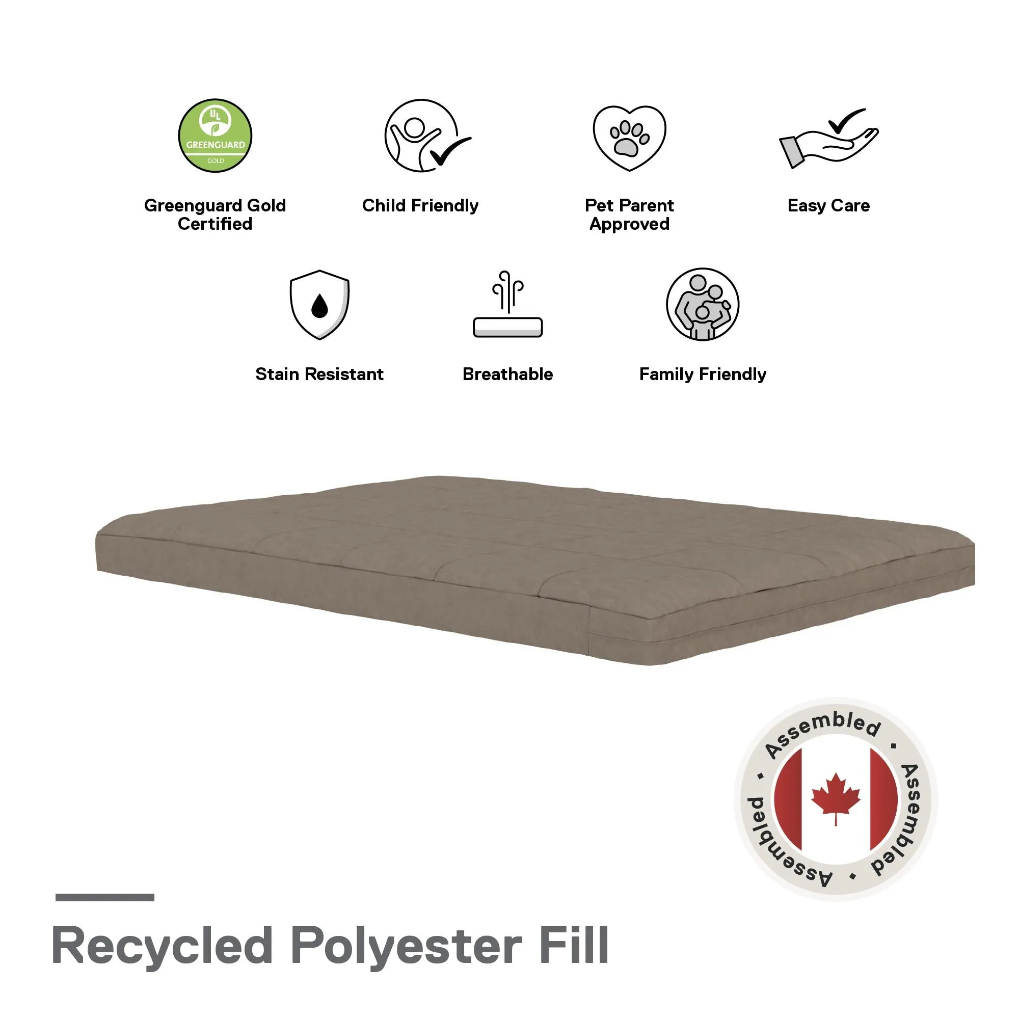 6" Full Size Futon Mattress with Quilted Cover