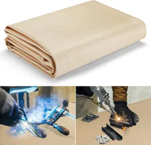 6x8 ft Heavy Duty Fiberglass Welding Blanket, Heat Resistant Blanket with Brass Grommets, Multi-Purpose Welding Mat for Grill, Smoker, Camping, Industrial Use