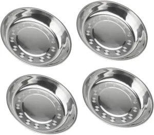 7pc Stainless Steel Picnic Plate Set Multi-Purpose Barbecue Plate Outdoor Folding